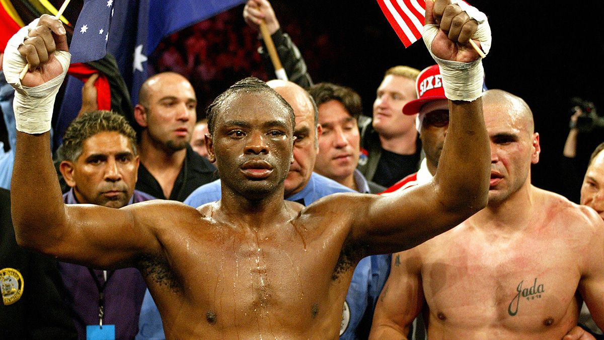 Antwun Echols appears for the World Boxing Association super middleweight title fight in Sydney on Sept. 3, 2003. (GREG WOOD/AFP via Getty Images) (GREG WOOD/AFP via Getty Images)